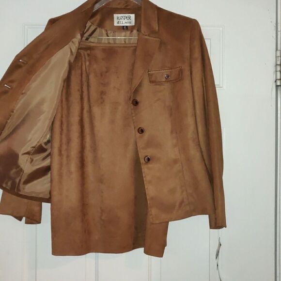Kasper A.S.L. Petite Polyester‎ Caramel Brown Suit - Picture 5 of 7